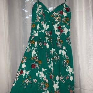 green floral dress